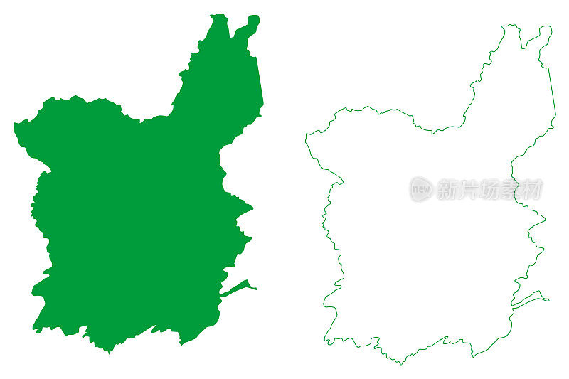 萨伯罗市(Ceará state，市政当局巴西，巴西联邦共和国)地图矢量插图，涂鸦萨伯罗地图